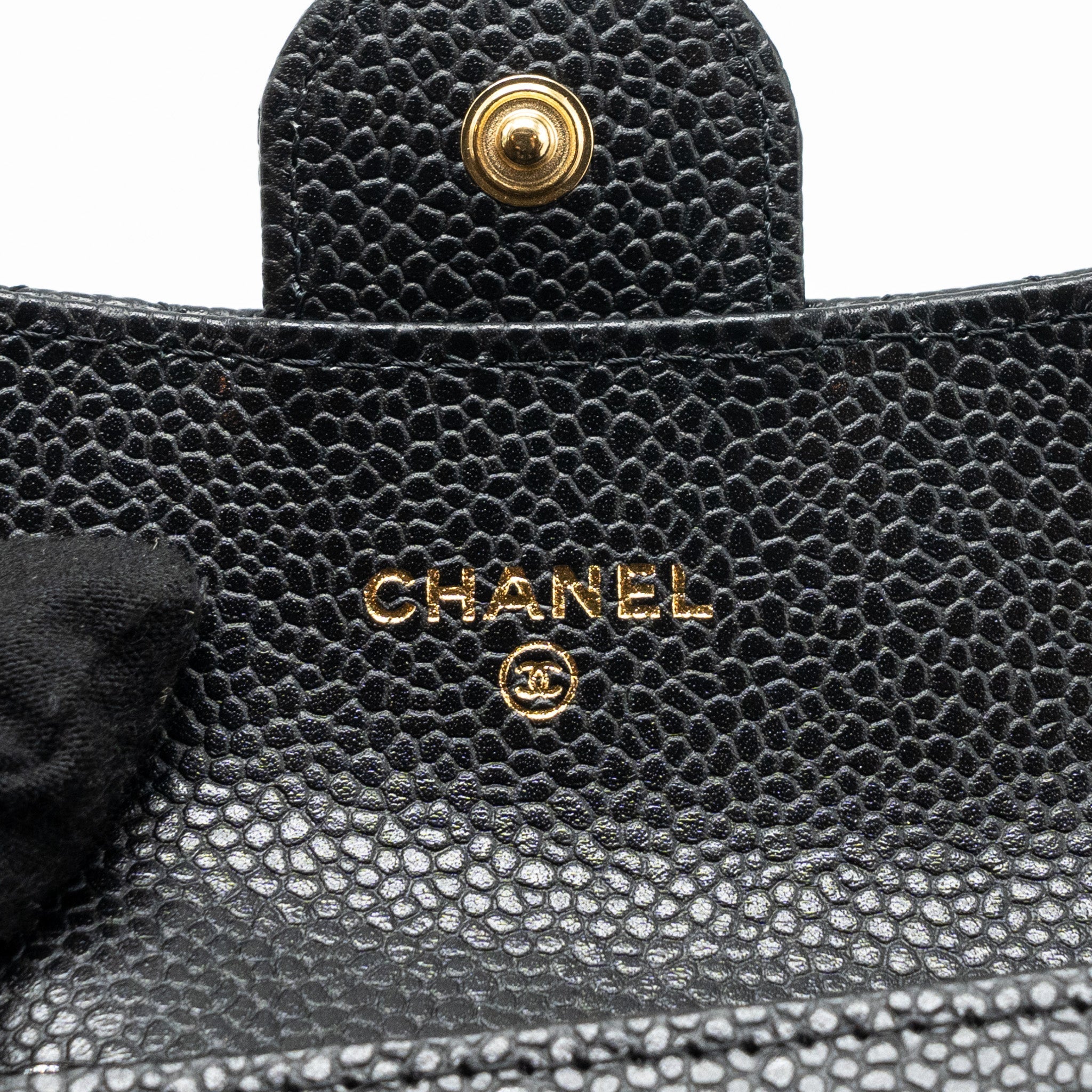 CHANEL CLASSIC FLAP CARD HOLDER CAVIAR BLACK GHW (MICROCHIP)