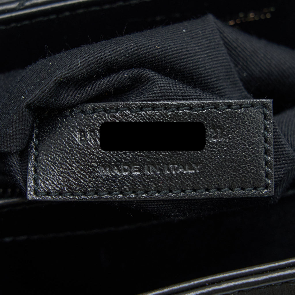 SAINT LAURENT LOULOU TOY STRAP BAG CALFSKIN BLACK WITH BLACK HARDWARE