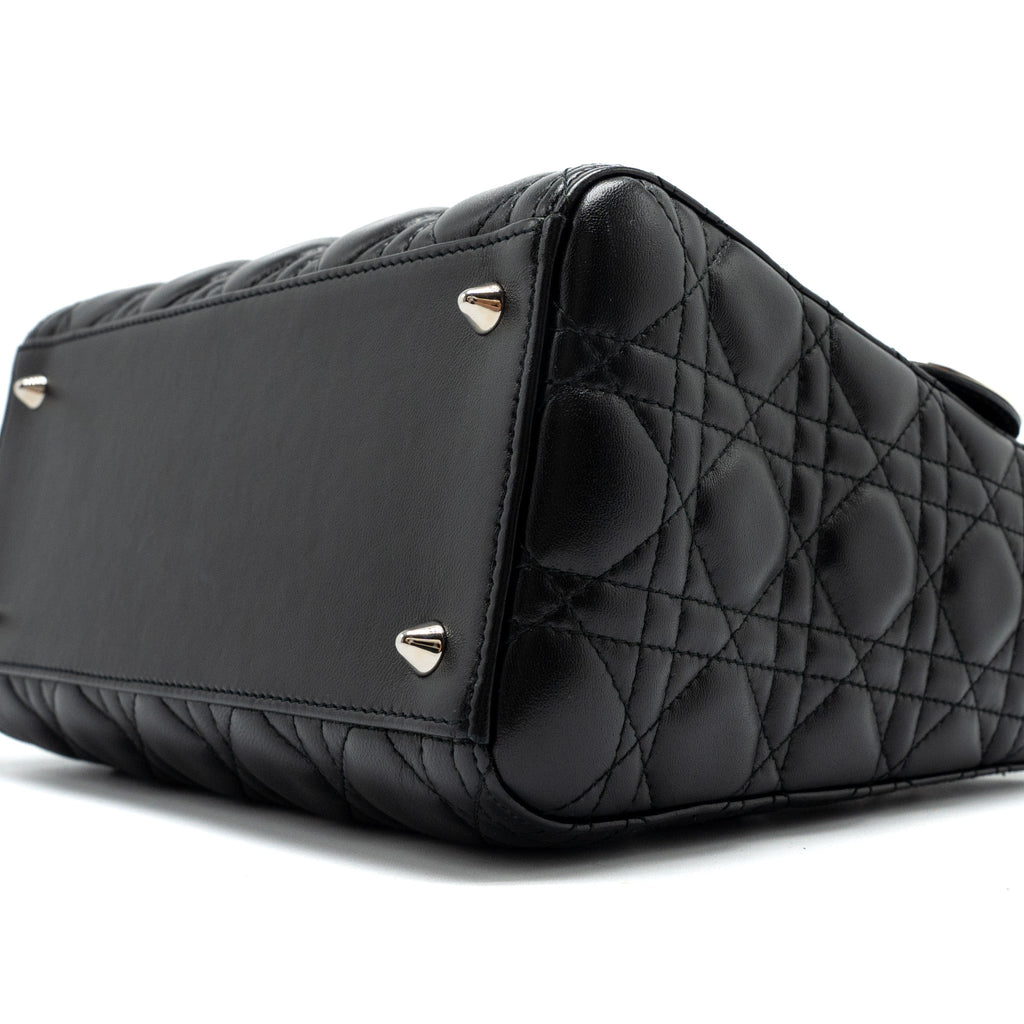 DIOR MEDIUM LADY DIOR LAMBSKIN BLACK SHW