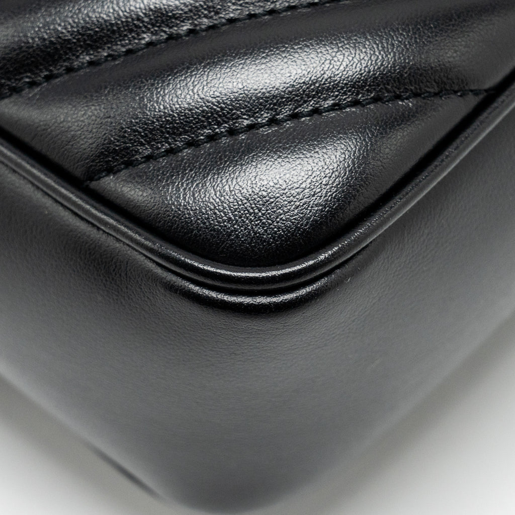 SAINT LAURENT LOU CAMERA BAG CALFSKIN BLACK RUTHENIUM SHW