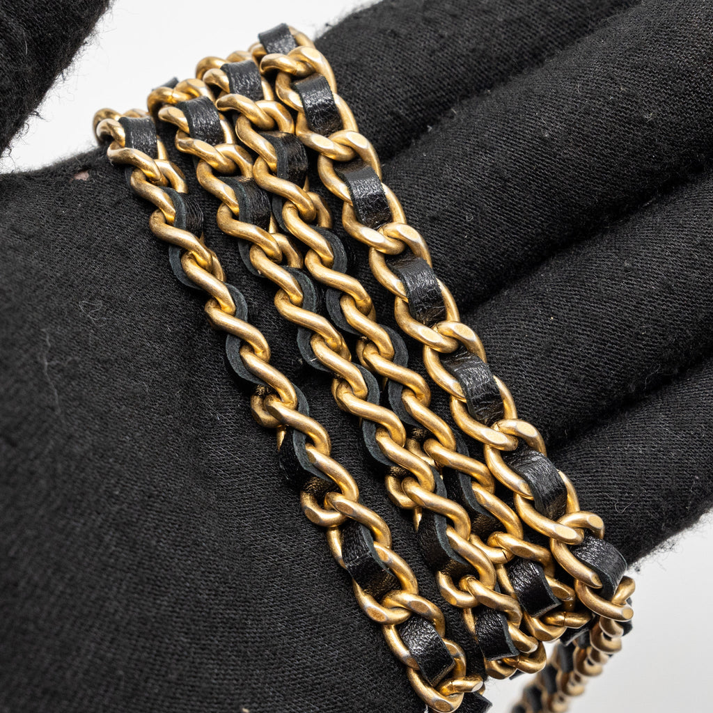 CHANEL CLASSIC WALLET ON CHAIN WITH CHARMS LAMBSKIN BLACK GHW
