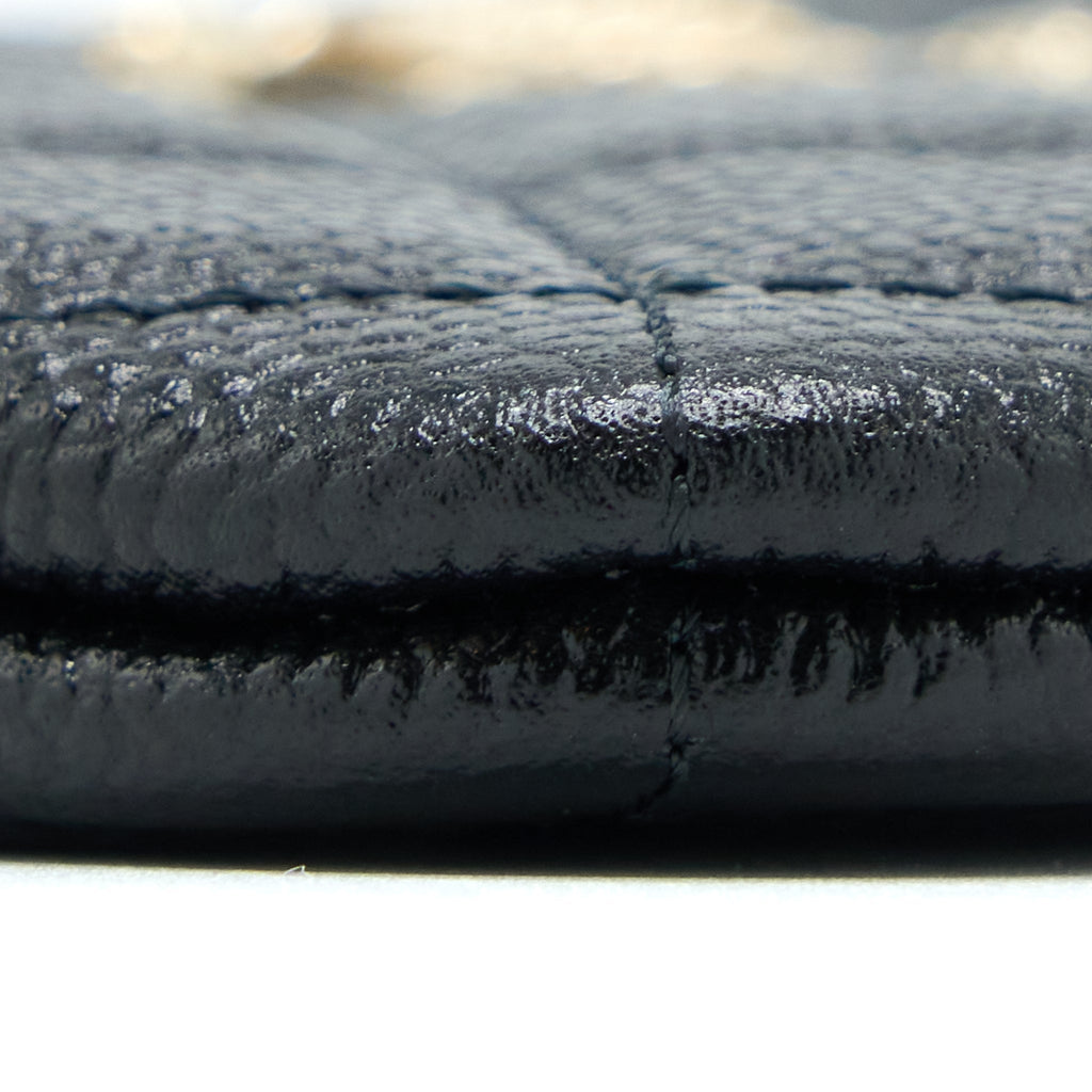 CHANEL ZIPPY SMALL POUCH DETAILED LOGO CAVIAR BLACK LGHW