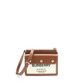BURBERRY CANVAS/ LEATHER BEIGE MINI CROSSBODY BAG
