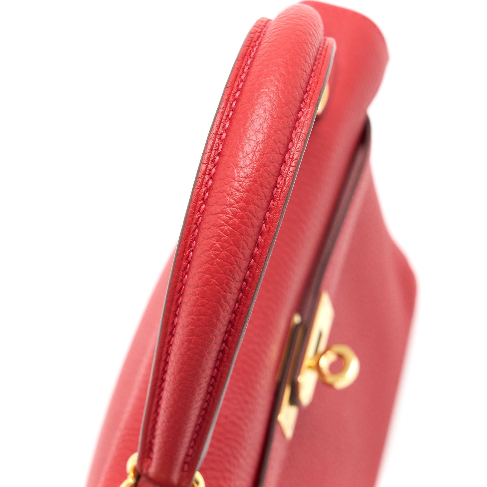 HERMES KELLY 25 TOGO Q5 ROUGE CASAQUE GHW