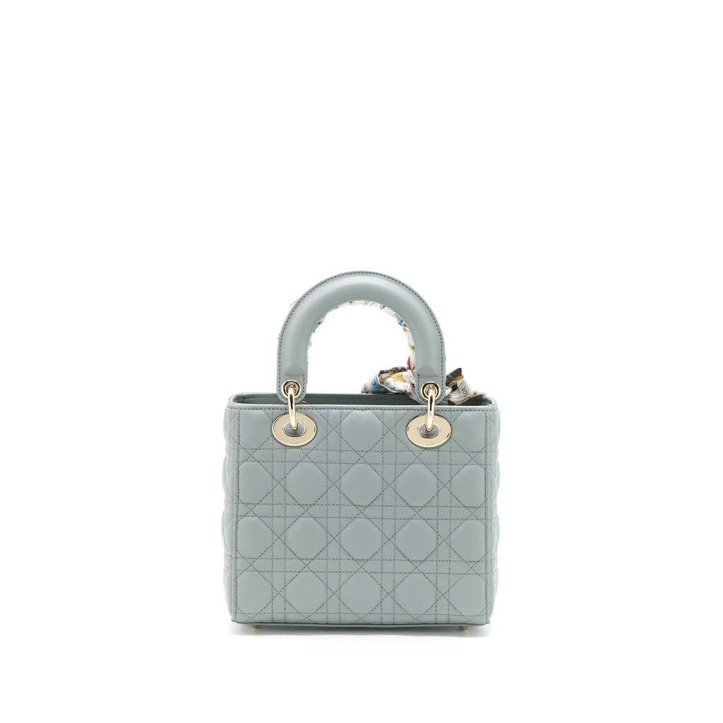 DIOR SMALL LADY DIOR MY ABCDIOR LAMBSKIN CANNAGE GRAY LGHW