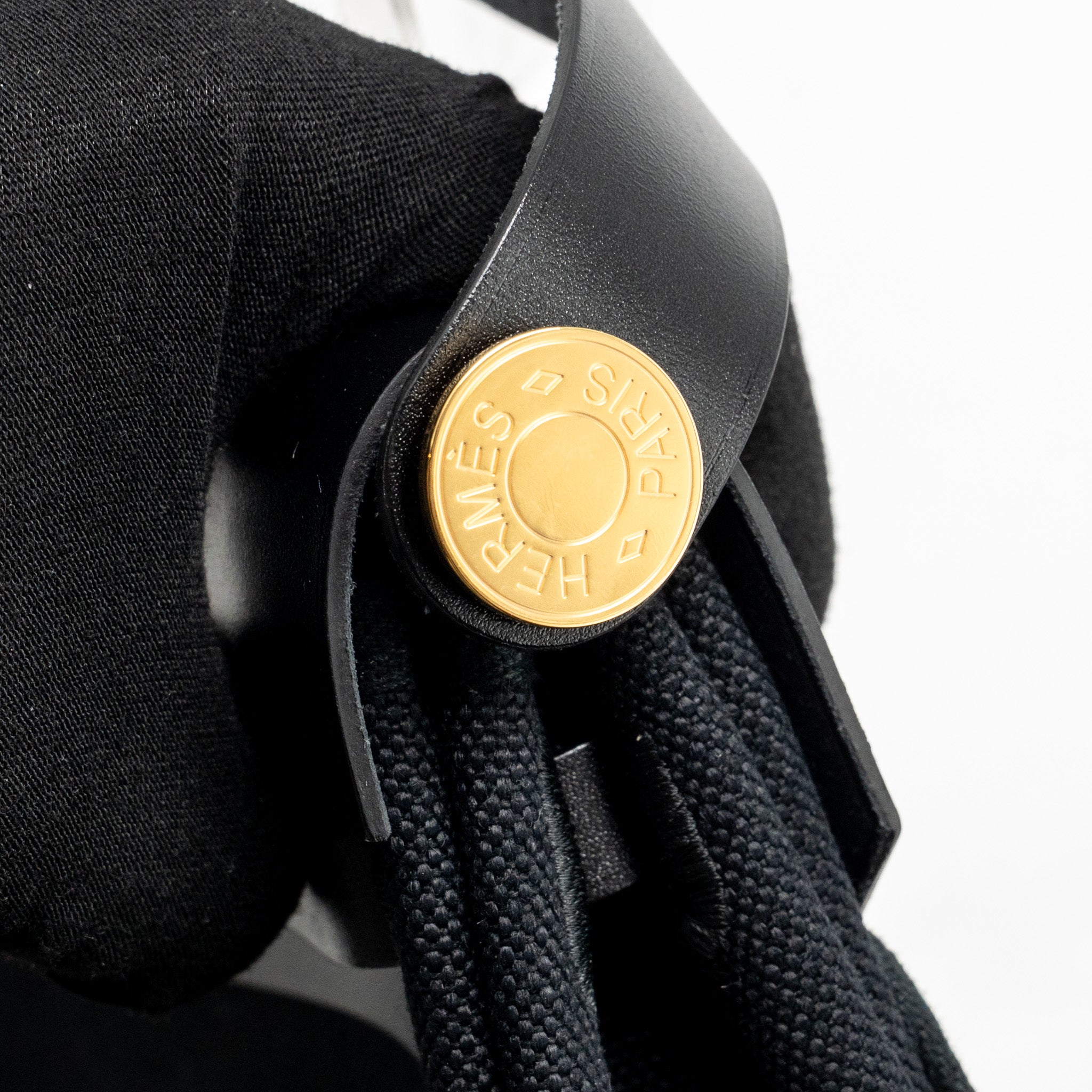 HERMES HERBAG MINI CANVAS/HUNTER LEATHER BLACK GHW