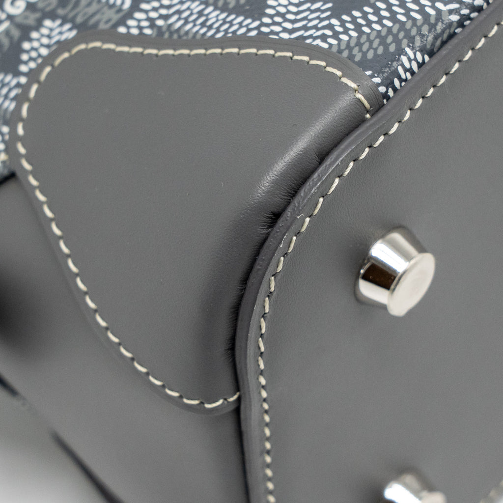 GOYARD VENDOME MINI BAG GOYARDINE CANVAS/CHEVROCHES CALFSKIN GREY SHW