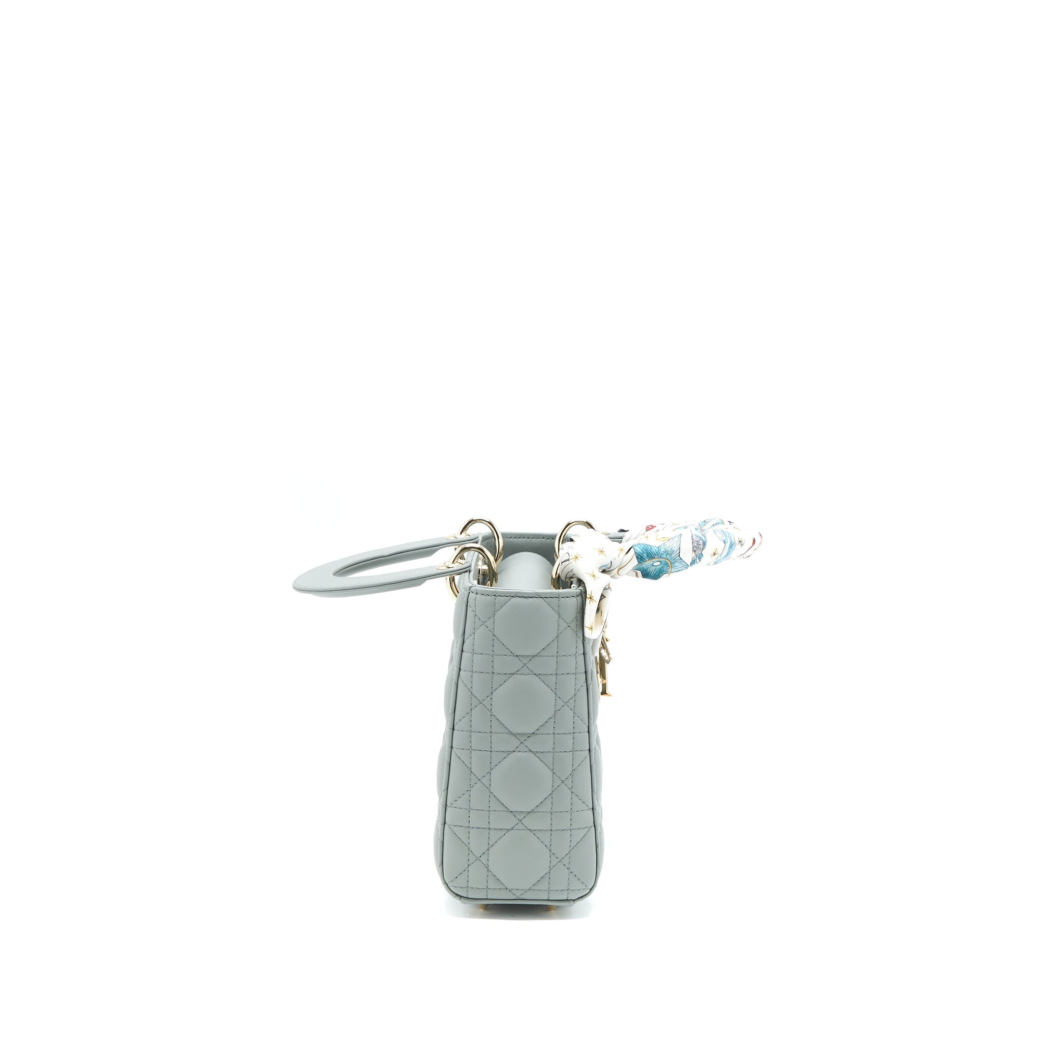 DIOR SMALL LADY DIOR MY ABCDIOR LAMBSKIN CANNAGE GRAY LGHW
