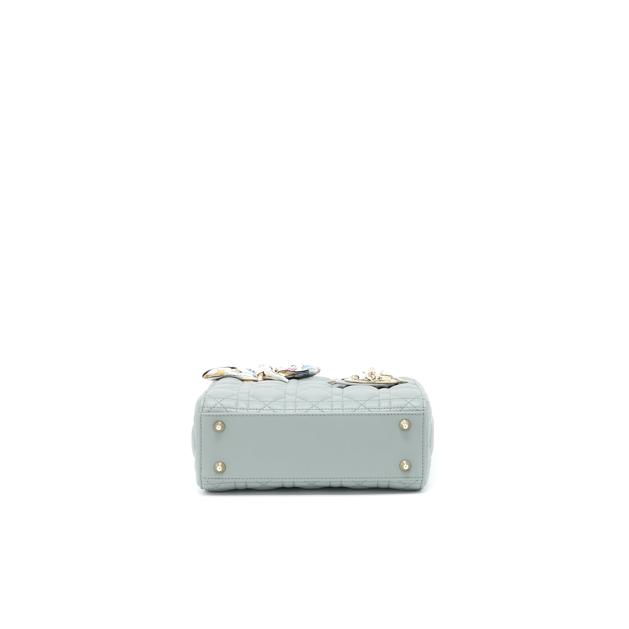 DIOR SMALL LADY DIOR MY ABCDIOR LAMBSKIN CANNAGE GRAY LGHW