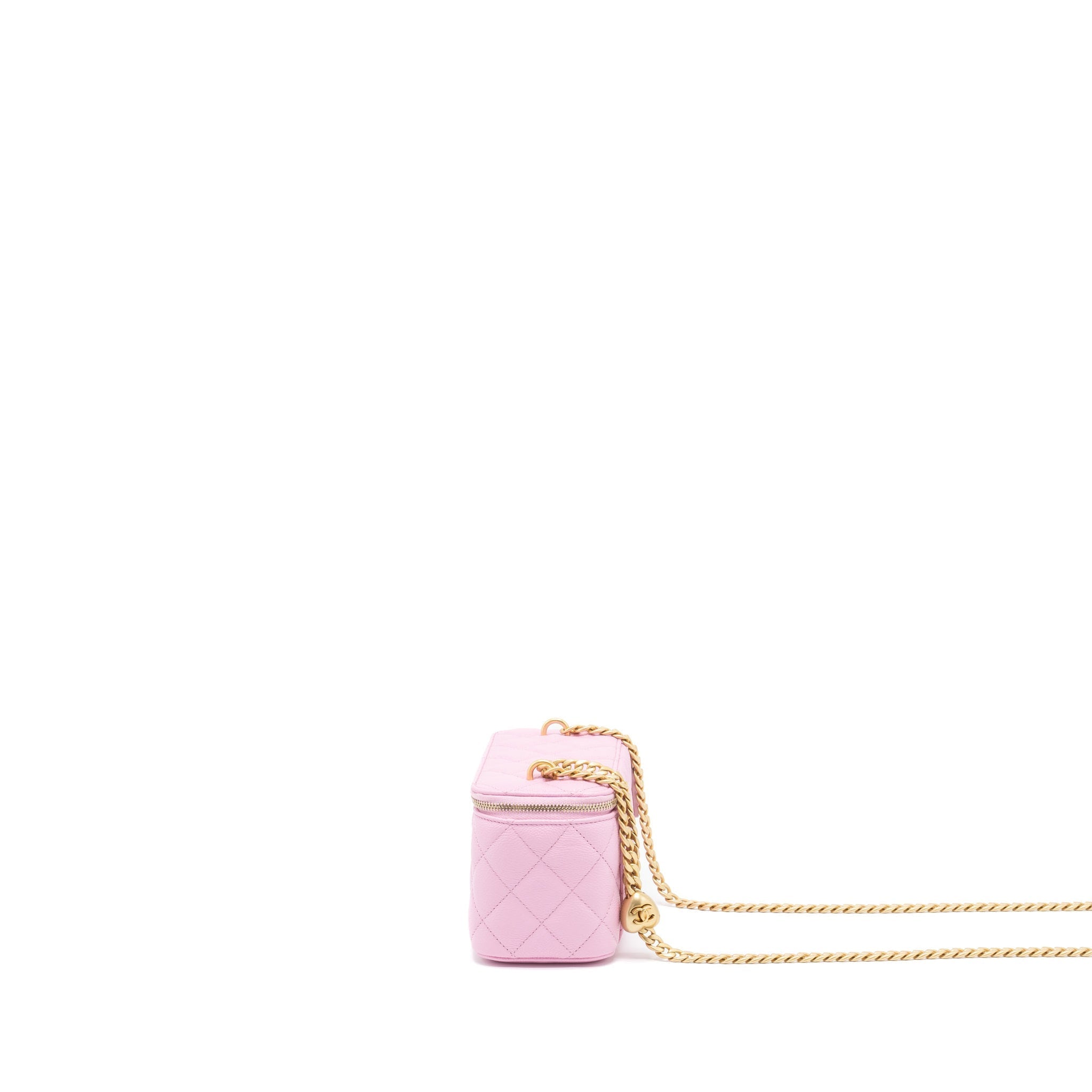 CHANEL 23P COCO LOVE LONG VANITY WITH CHAIN CAVIAR PINK GHW (MICROCHIP)