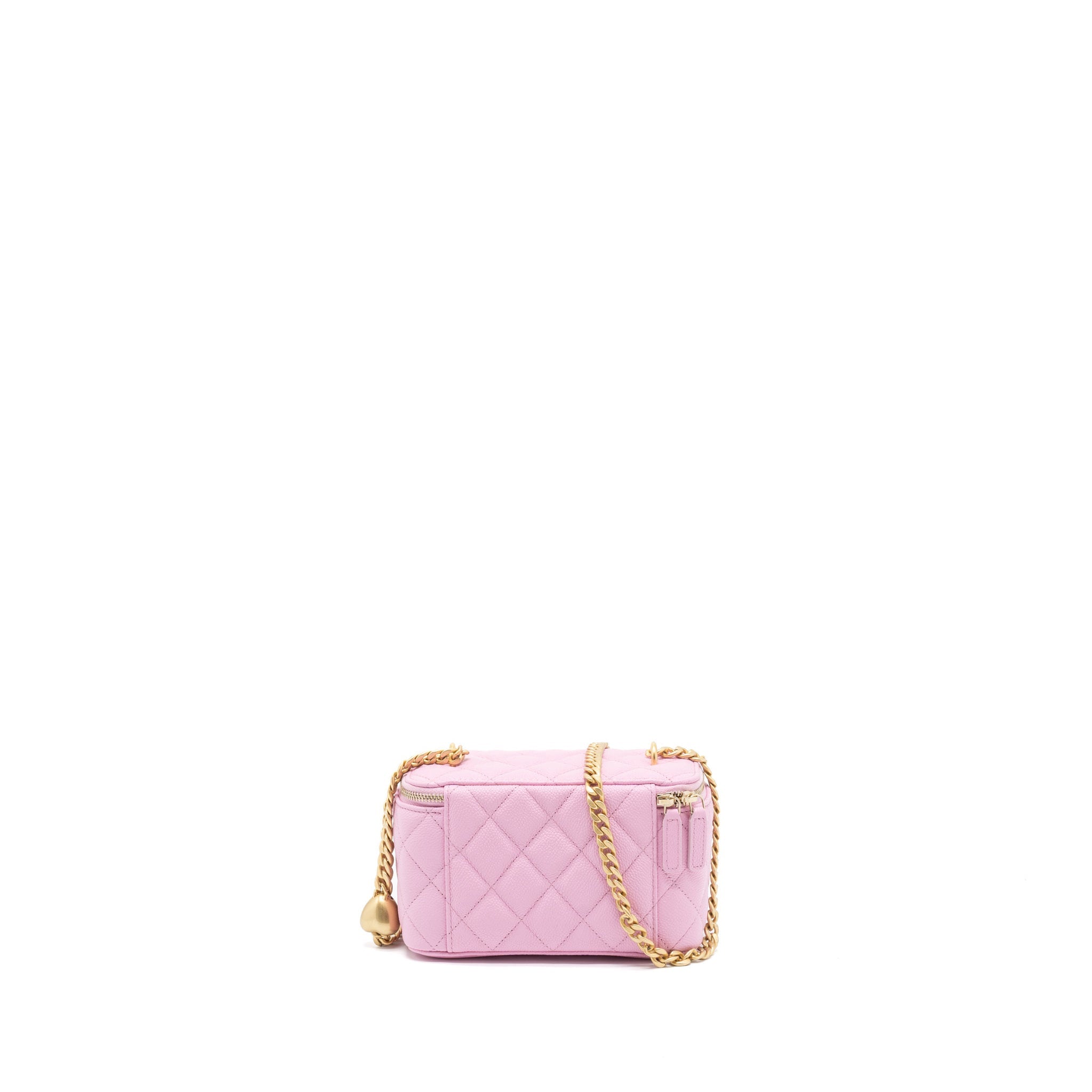 CHANEL 23P COCO LOVE LONG VANITY WITH CHAIN CAVIAR PINK GHW (MICROCHIP)