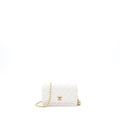 CHANEL PEARL CRUSH WALLET ON CHAIN LAMBSKIN WHITE GHW (MICROCHIP)