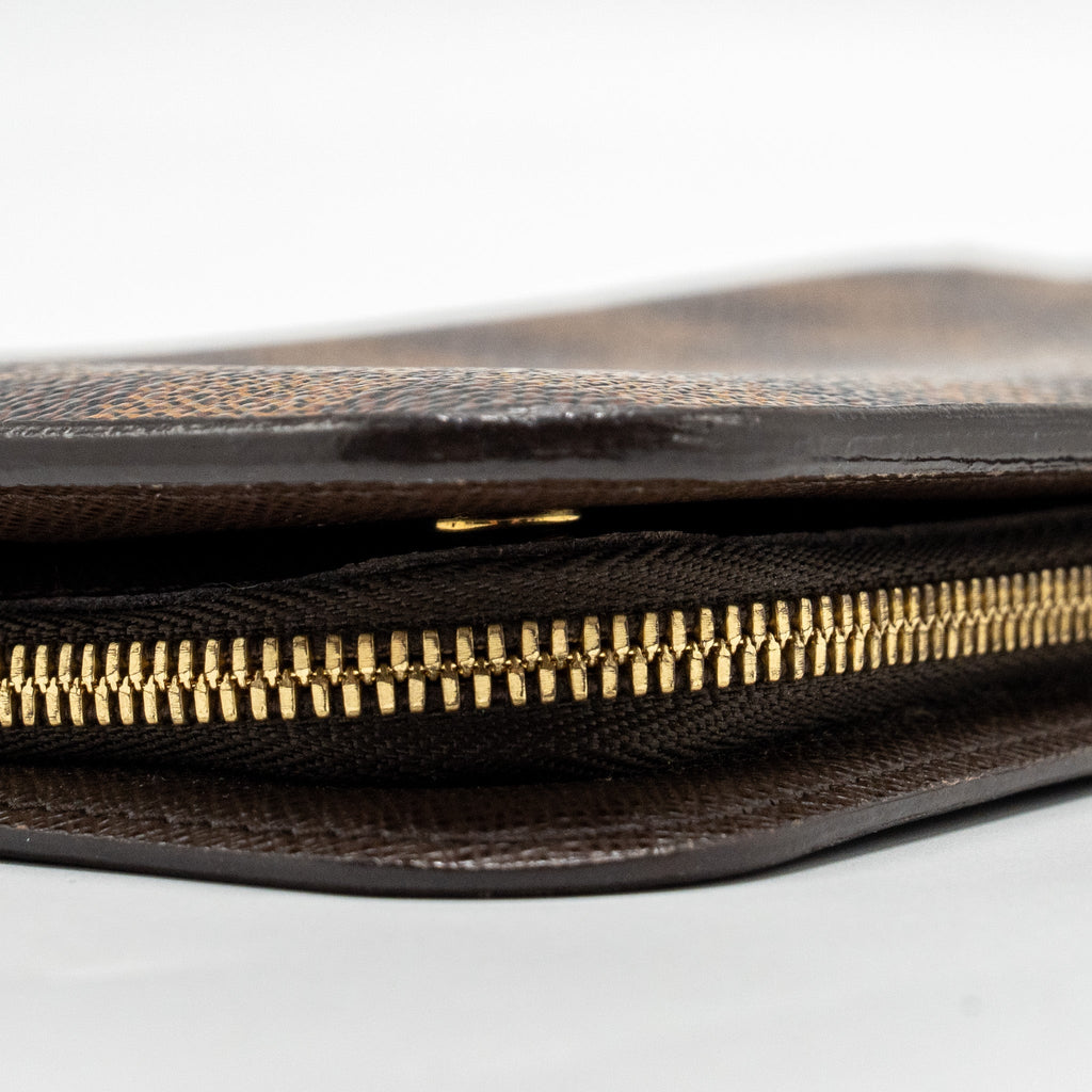 LOUIS VUITTON FOLD WALLET DAMIER EBENE CANVAS GHW