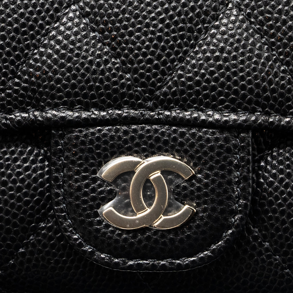 CHANEL CLASSIC FLAP KEY HOLDER CAVIAR BLACK LGHW