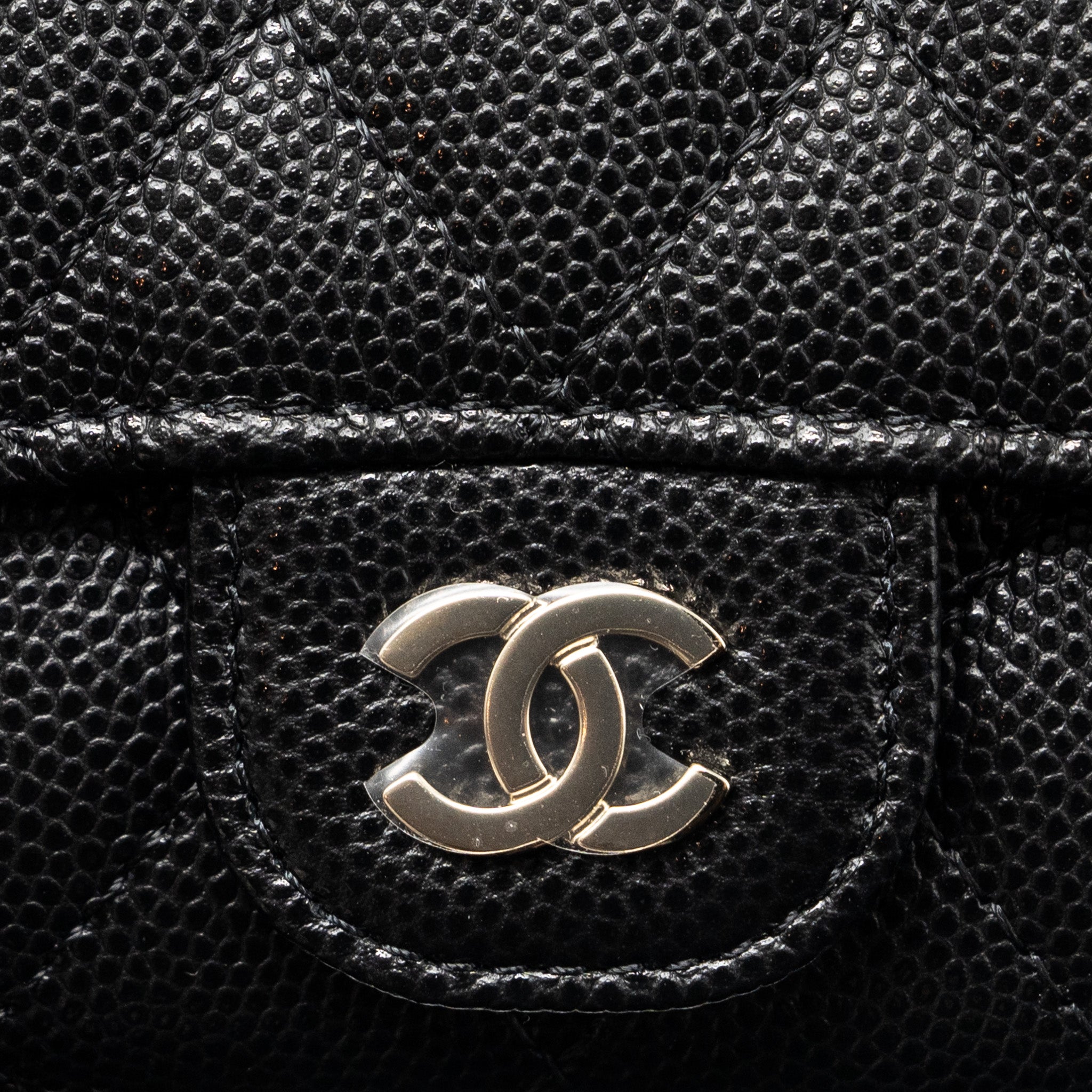 CHANEL CLASSIC FLAP KEY HOLDER CAVIAR BLACK LGHW
