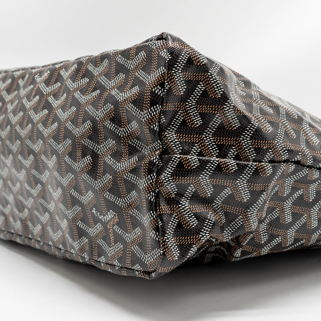 GOYARD SAINT LOUIS PM GOYARDINE CANVAS/CHEVROCHES CALFSKIN BLACK/TAN SHW