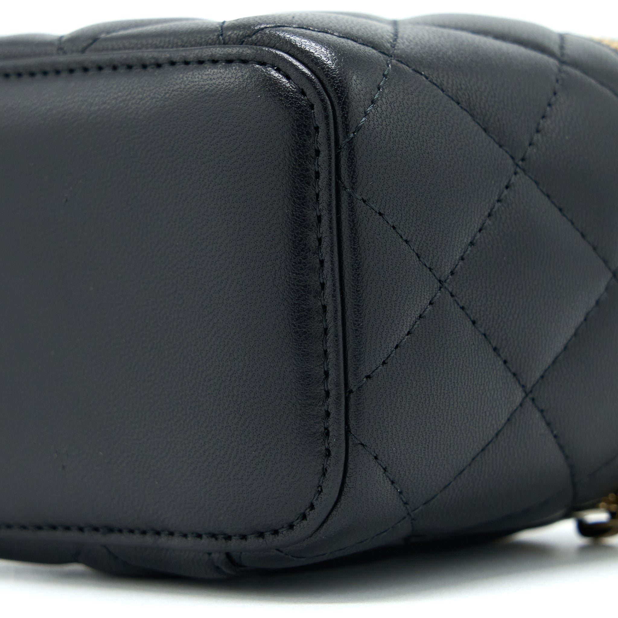CHANEL PEARL CRUSH MINI VANITY LAMBSKIN BLACK GHW