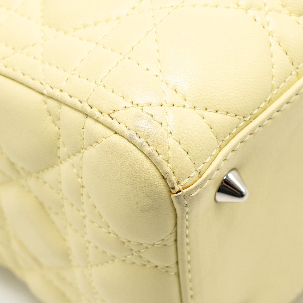DIOR MEDIUM LADY DIOR LAMBSKIN LIGHT YELLOW SHW