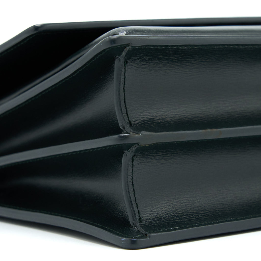 SAINT LAURENT SUNSET CHAIN BAG CALFSKIN DARK GREEN SHW