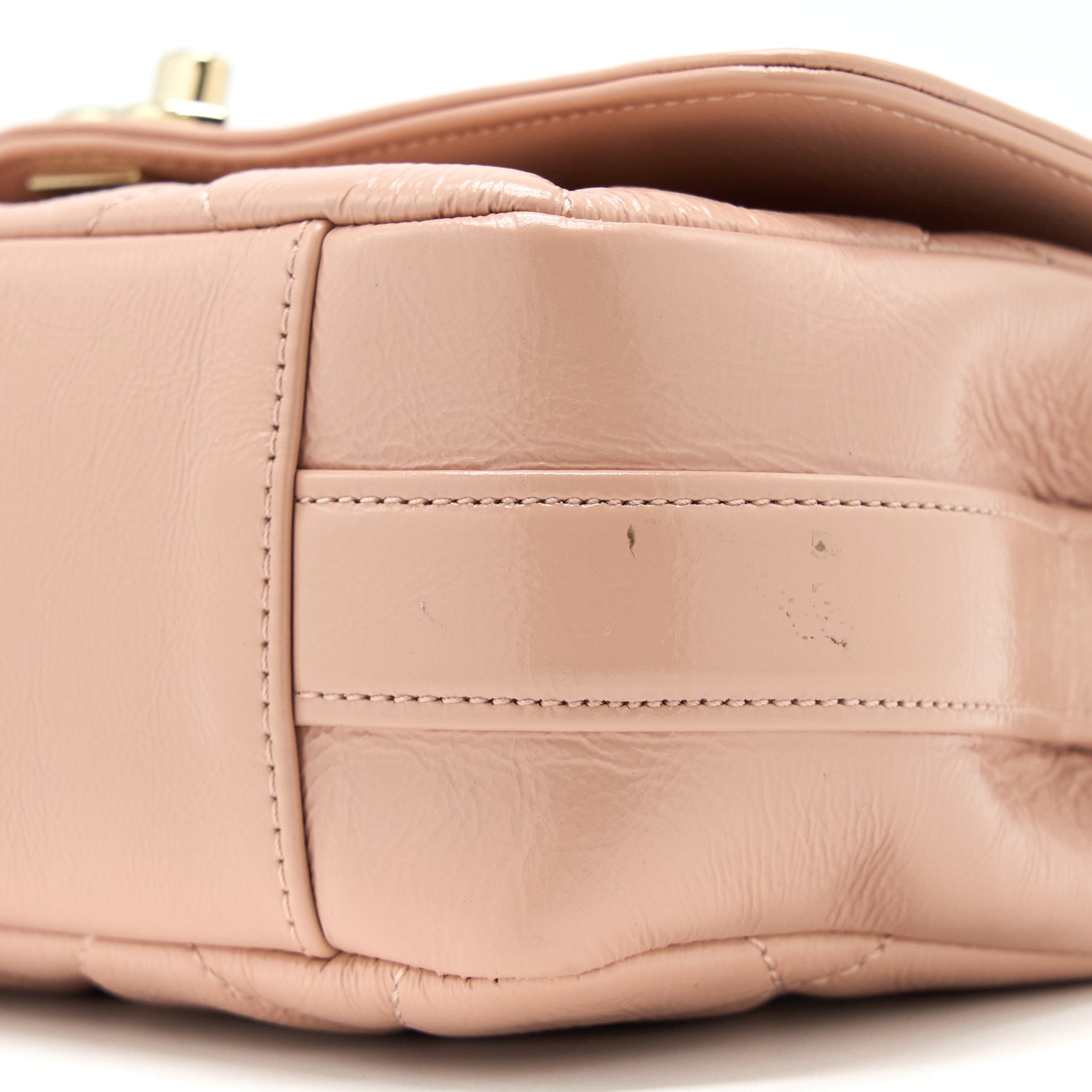 CHANEL SEASONAL FLAP BAG AGED CALFSKIN PINK LGHW