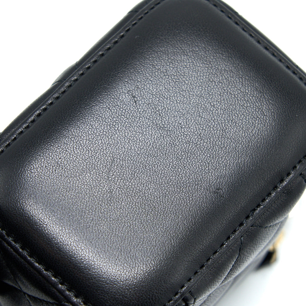 CHANEL PEARL CRUSH MINI VANITY LAMBSKIN BLACK GHW