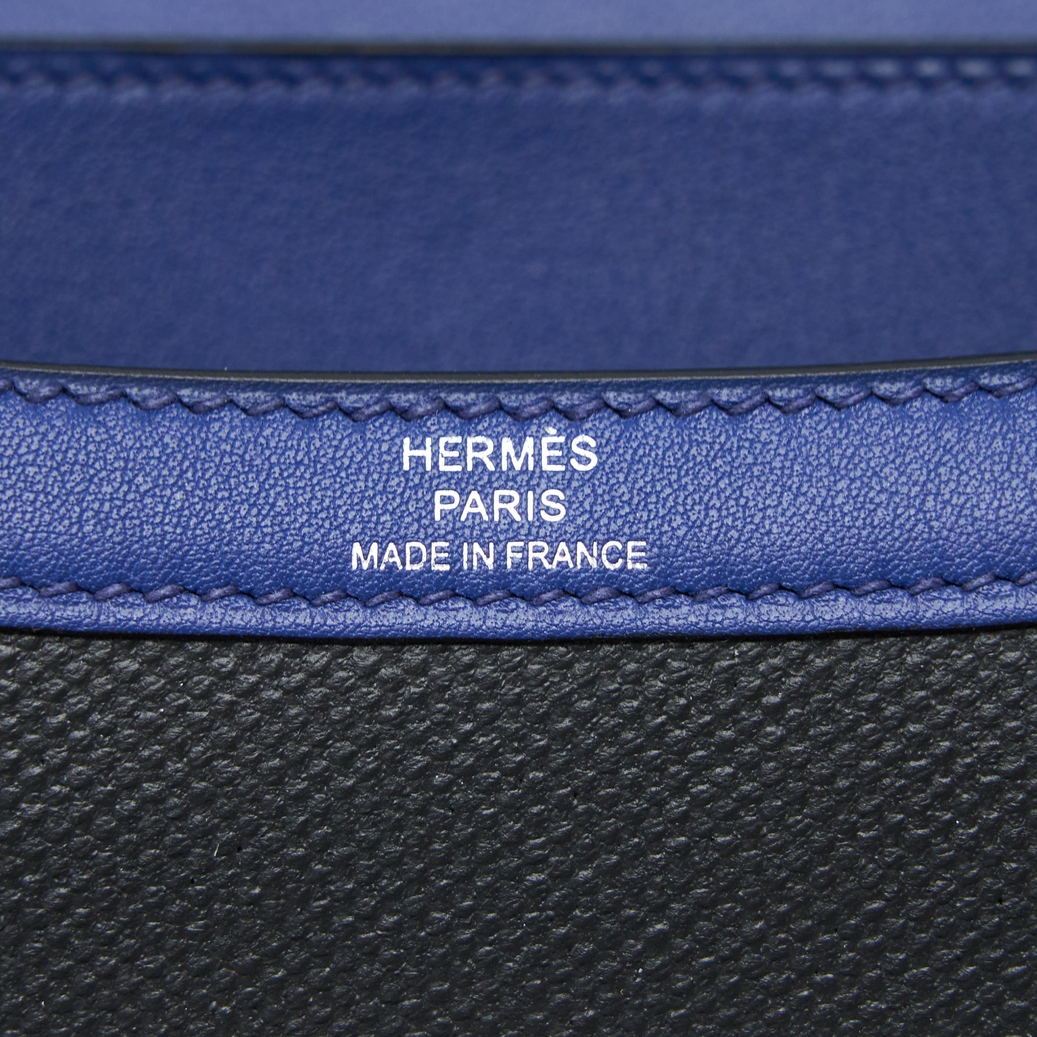HERMES CONSTANCE 24 SWIFT/TOILE BLACK/BLUE SAPHIR SHW