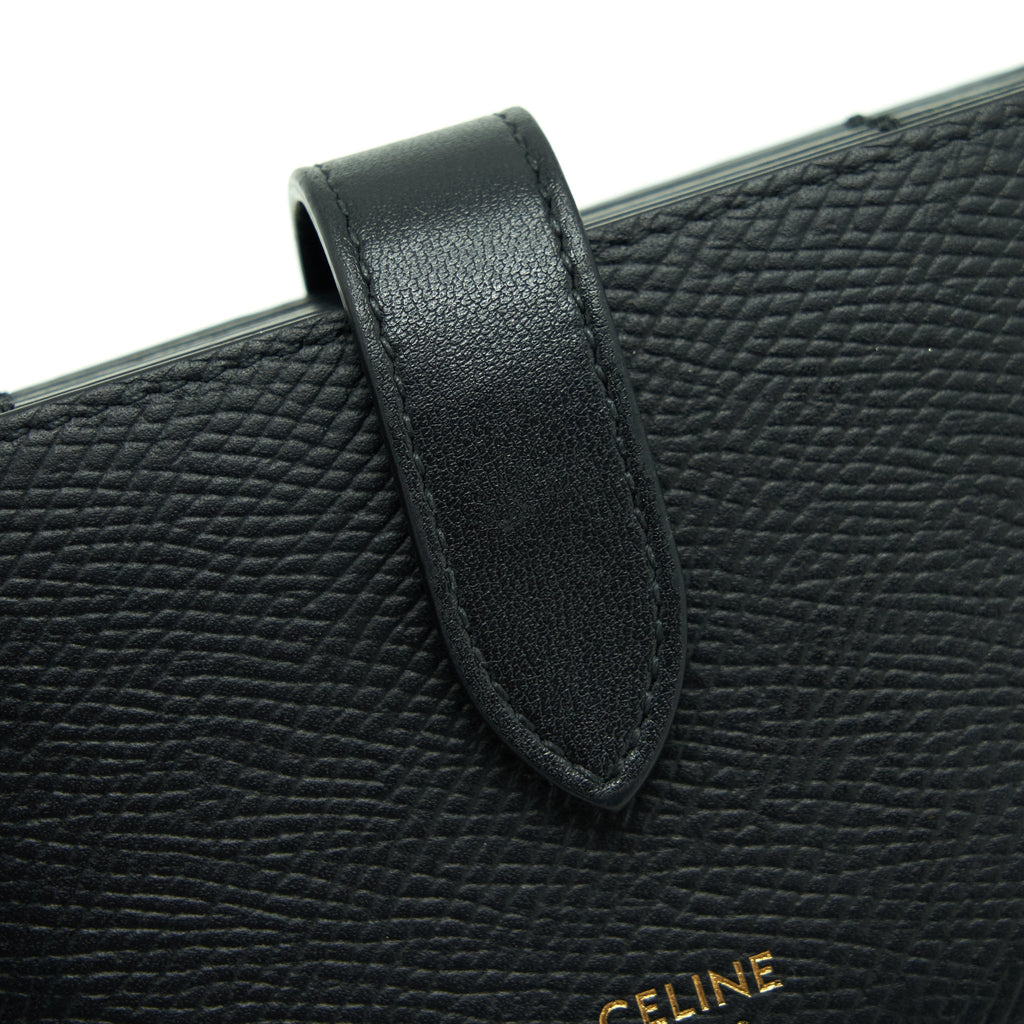 CELINE ACCORDEON CARD HOLDER GRAINED CALFSKIN BLACK