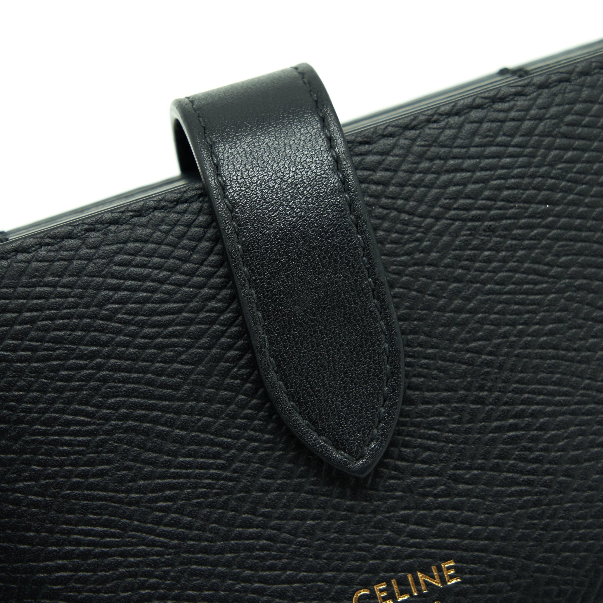CELINE ACCORDEON CARD HOLDER GRAINED CALFSKIN BLACK