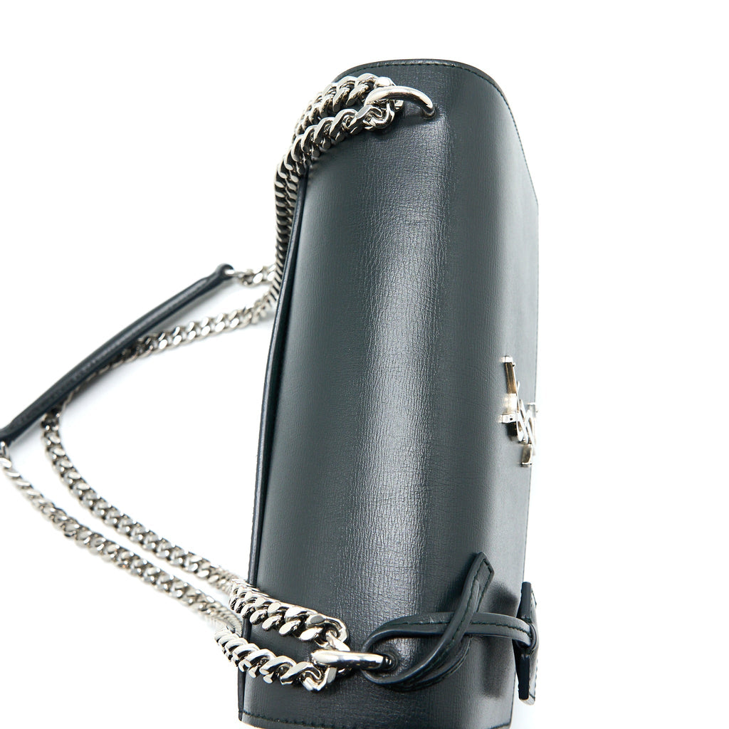 SAINT LAURENT SUNSET CHAIN BAG CALFSKIN DARK GREEN SHW