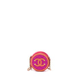 CHANEL ROUND CLUTCH WITH CHAIN FABRIC MULTICOLOUR GHW
