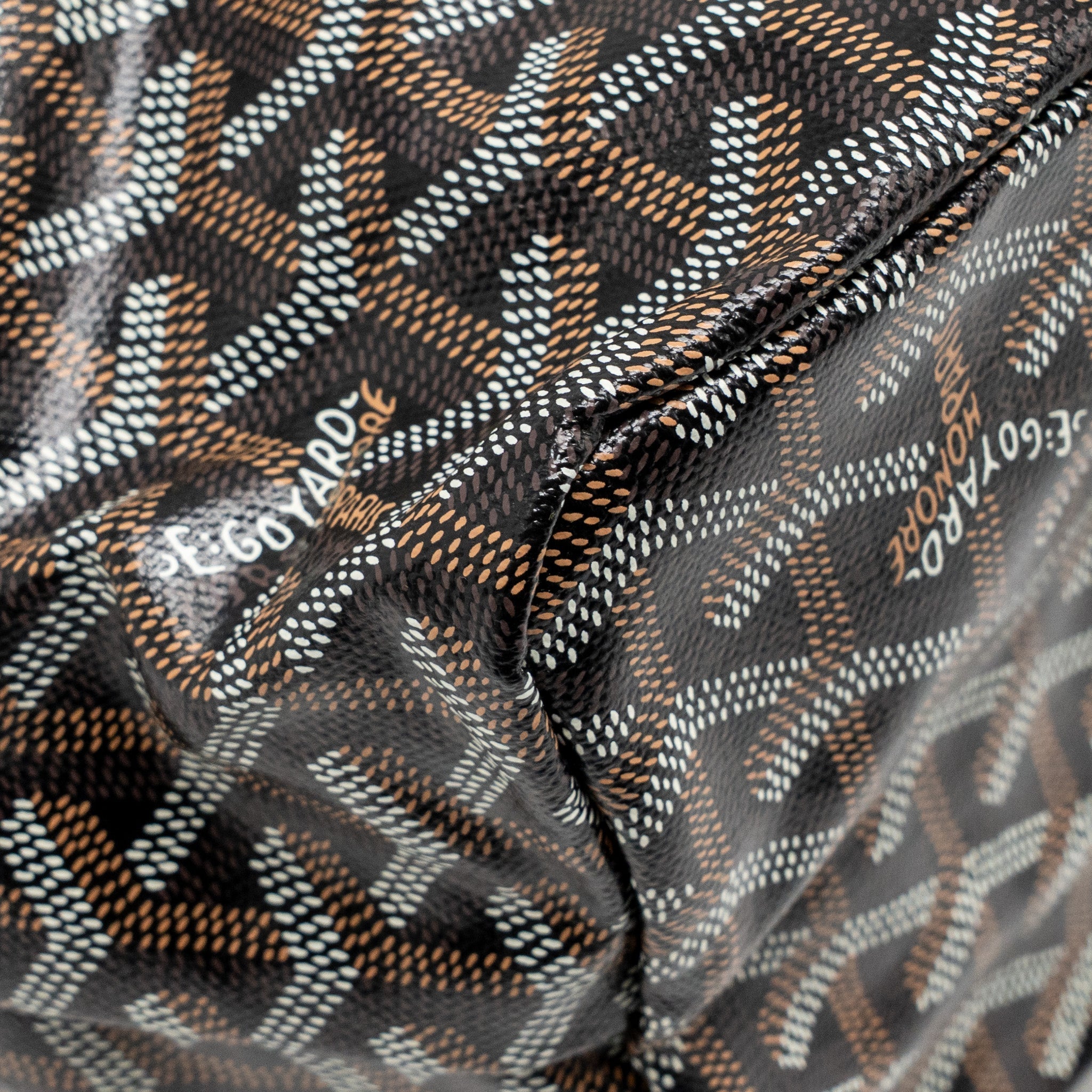 GOYARD SAINT LOUIS PM GOYARDINE CANVAS/CHEVROCHES CALFSKIN BLACK/TAN SHW