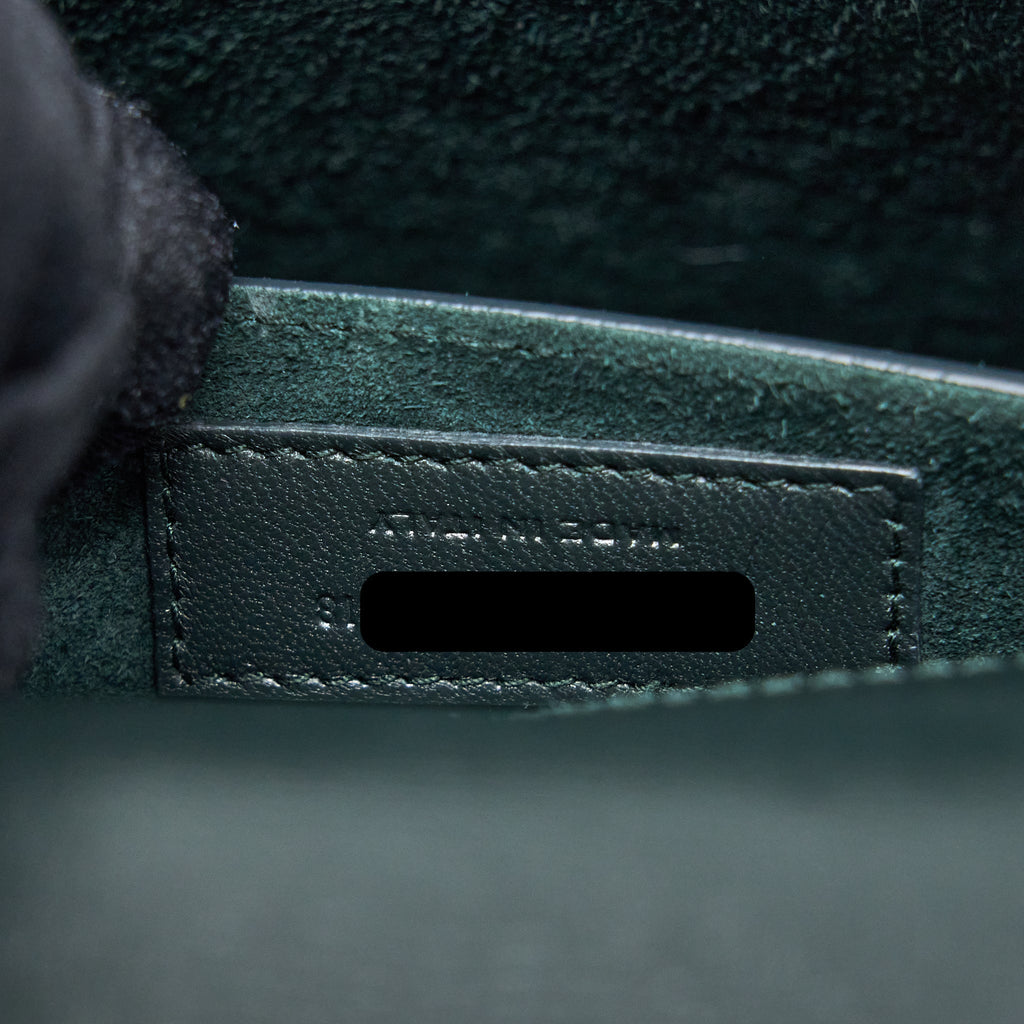 SAINT LAURENT SUNSET CHAIN BAG CALFSKIN DARK GREEN SHW