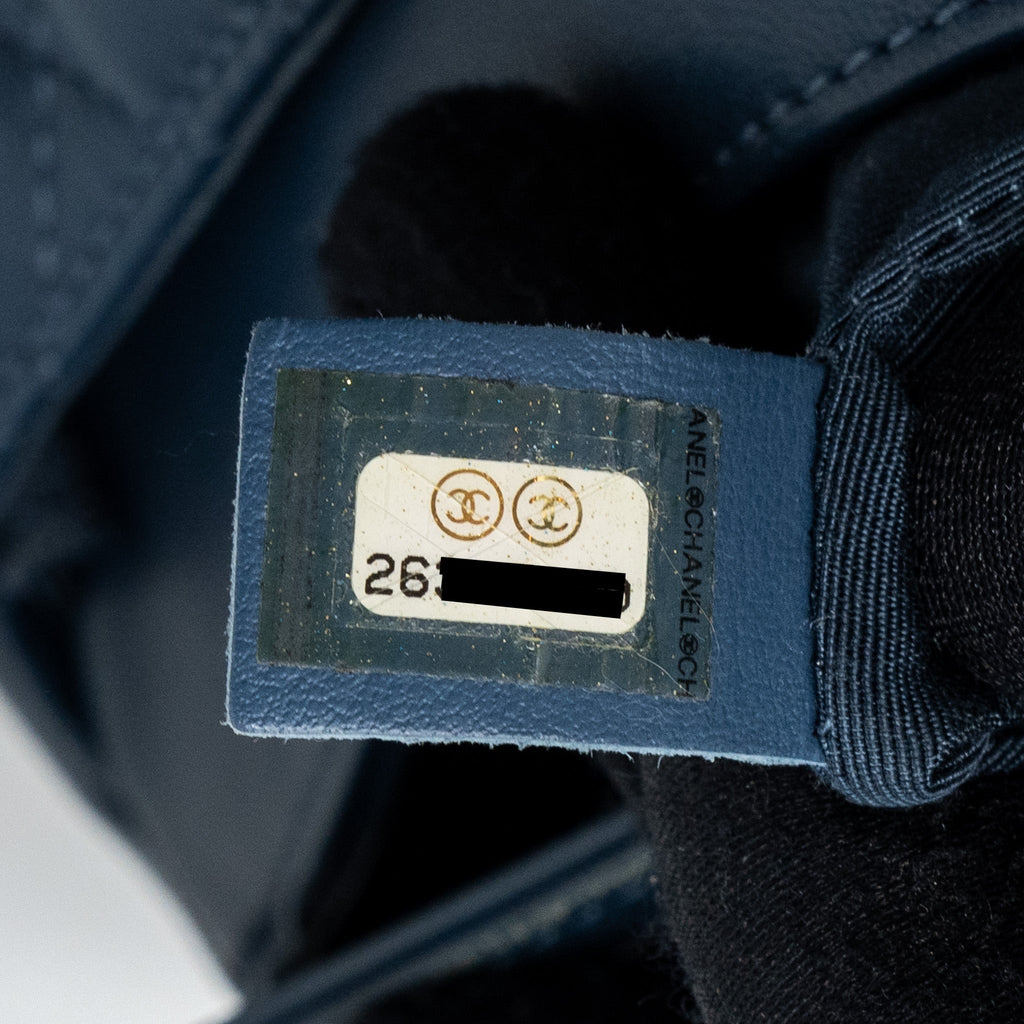 CHANEL QUILTED FLAP CROSSBODY BAG LAMBSKIN DARK BLUE LGHW