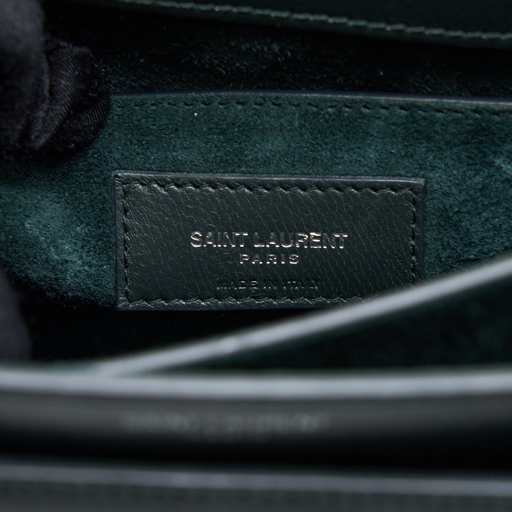 SAINT LAURENT SUNSET CHAIN BAG CALFSKIN DARK GREEN SHW