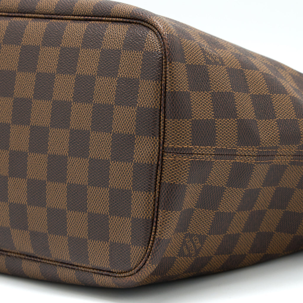 LOUIS VUITTON NEVERFULL MM DAMIER EBENE/PINK GHW