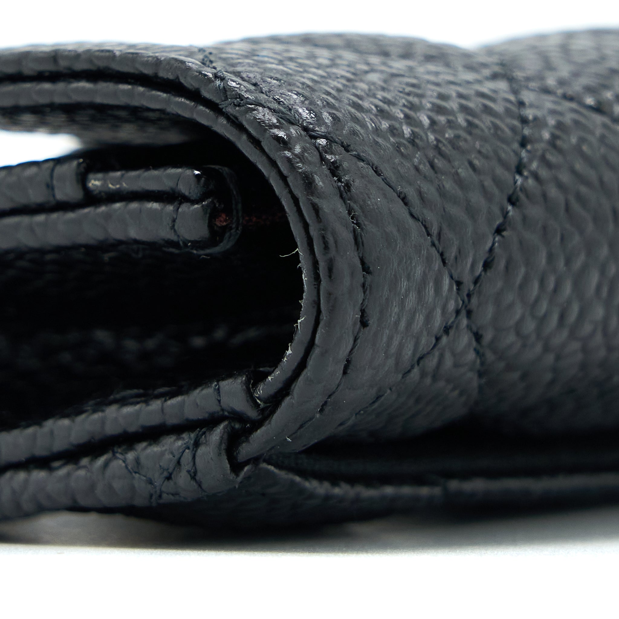 CHANEL CLASSIC FLAP CARD HOLDER CAVIAR LEATHER BLACK LGHW