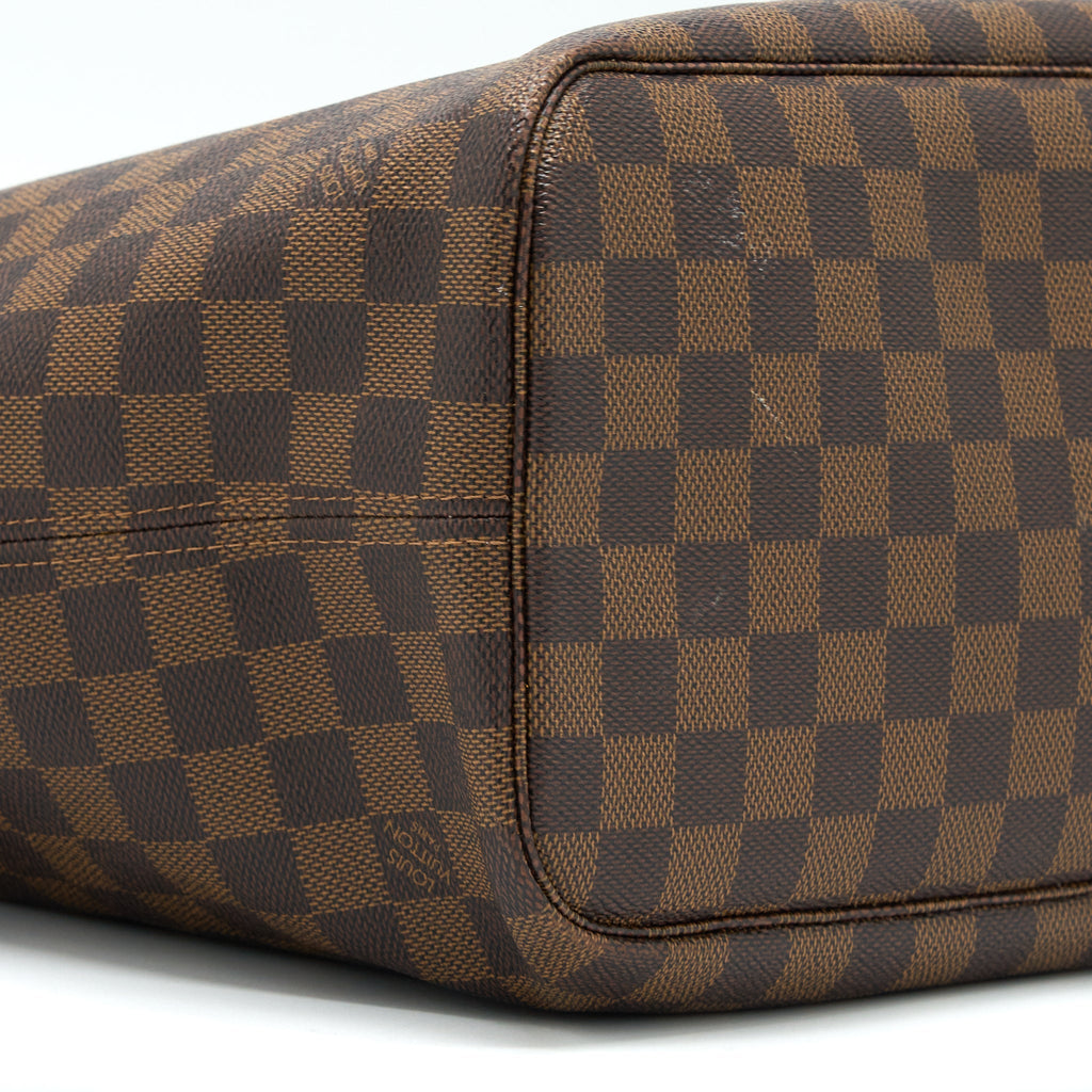 LOUIS VUITTON NEVERFULL MM DAMIER EBENE/PINK GHW