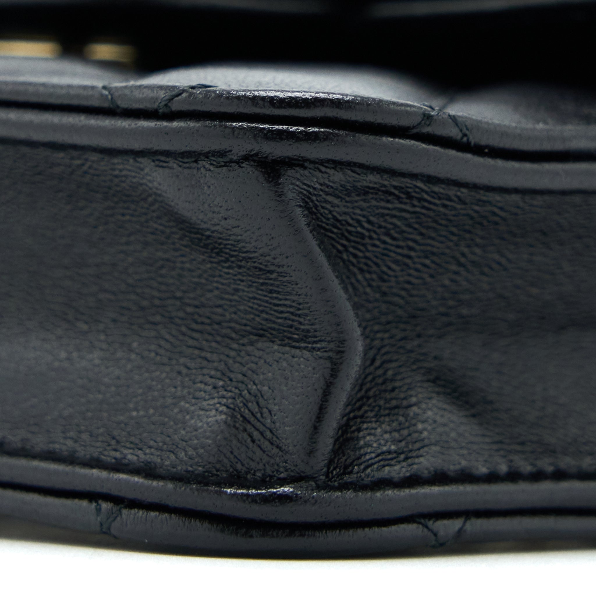 CHANEL MINI TOP HANDLE FLAP BAG LAMBSKIN BLACK LGHW