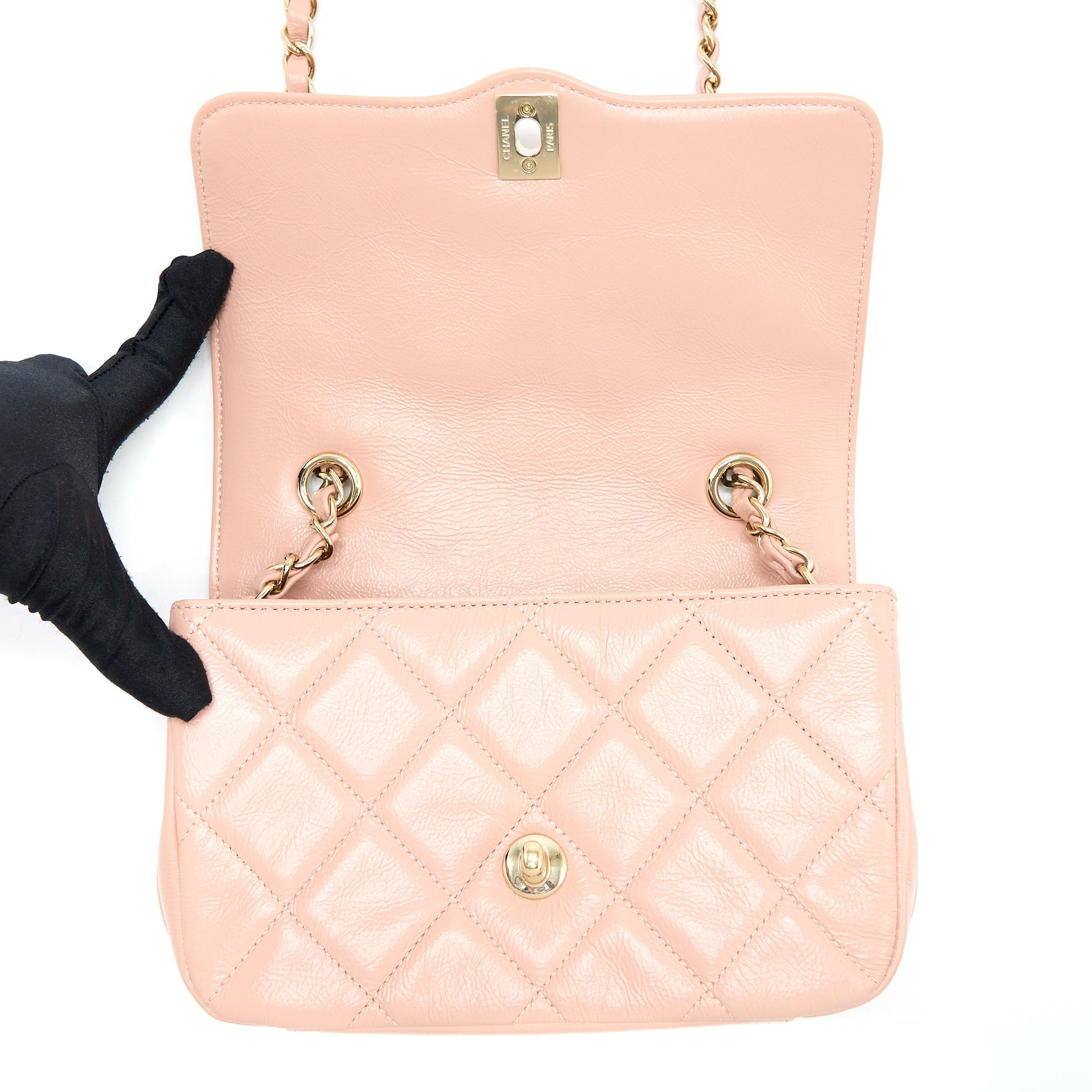 CHANEL SEASONAL FLAP BAG AGED CALFSKIN PINK LGHW