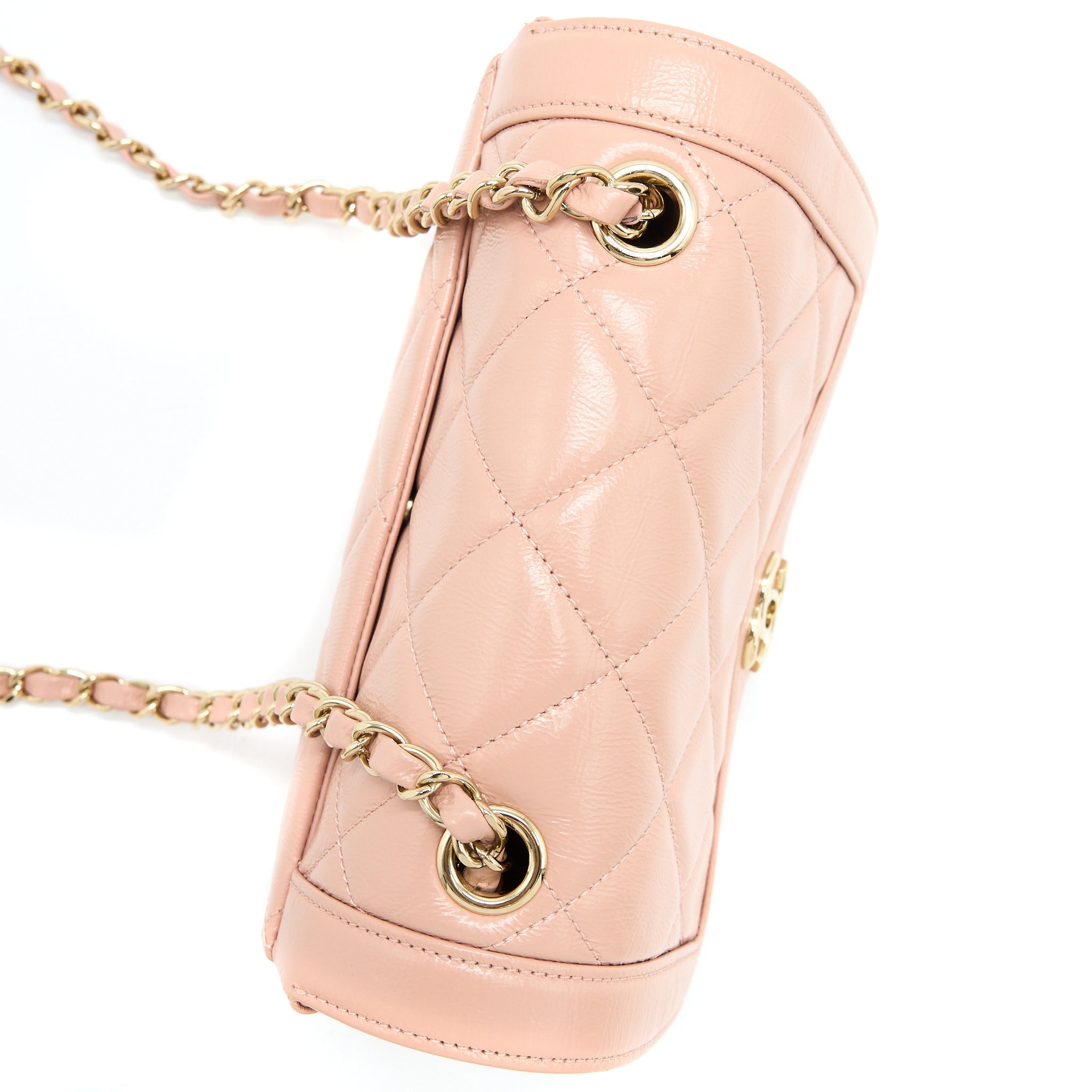 CHANEL SEASONAL FLAP BAG AGED CALFSKIN PINK LGHW