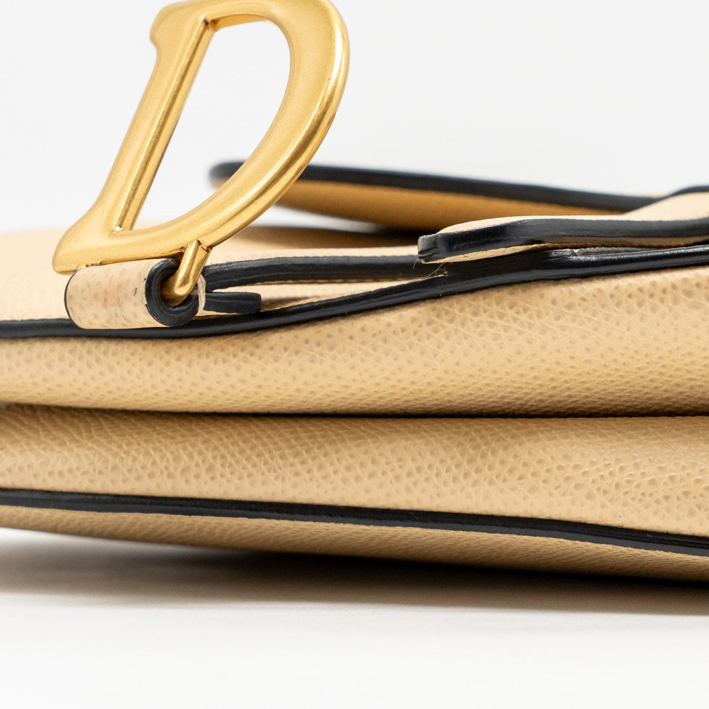 DIOR MINI SADDLE BAG CALFSKIN BEIGE GHW