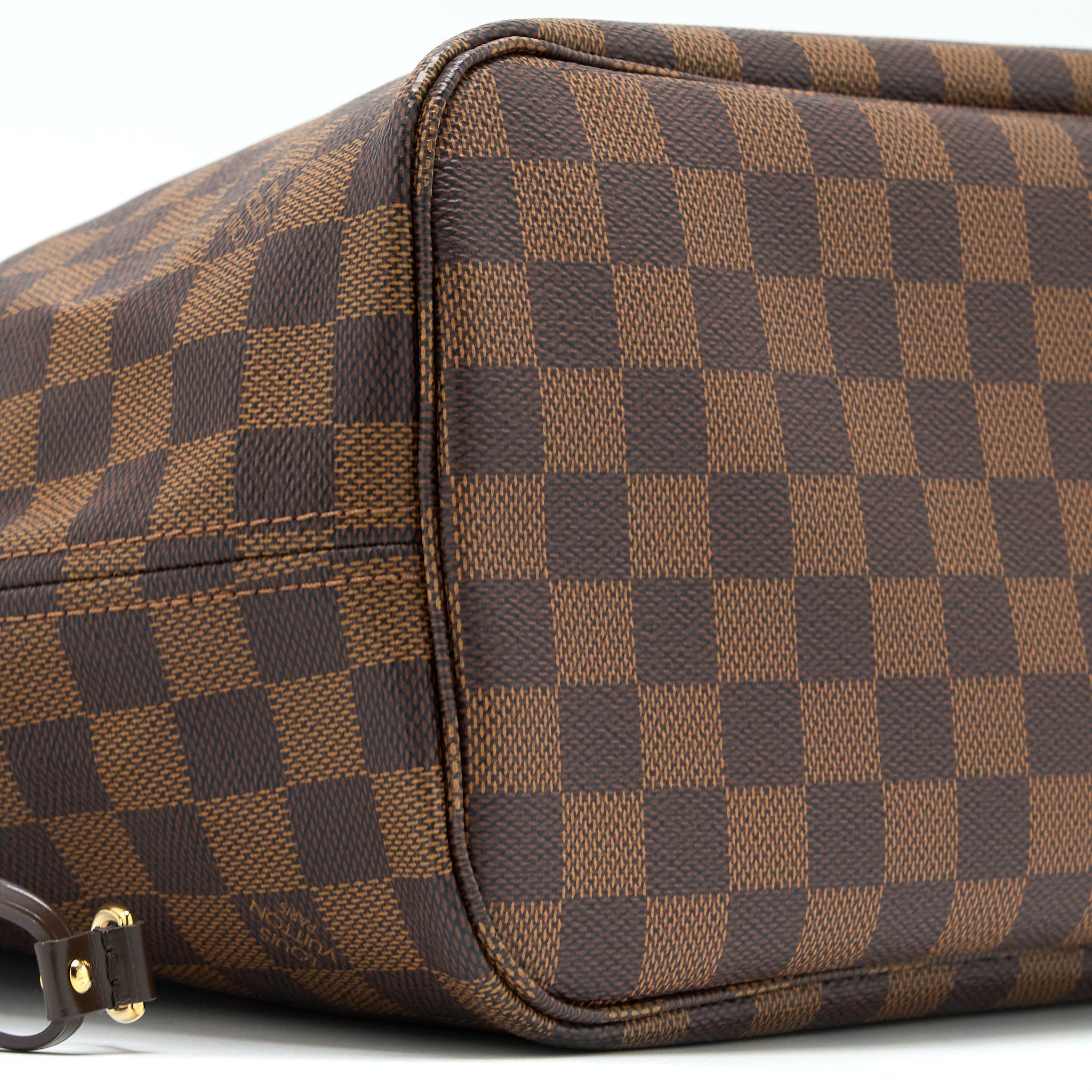LOUIS VUITTON NEVERFULL MM DAMIER EBENE GHW WITH INITIAL S.S