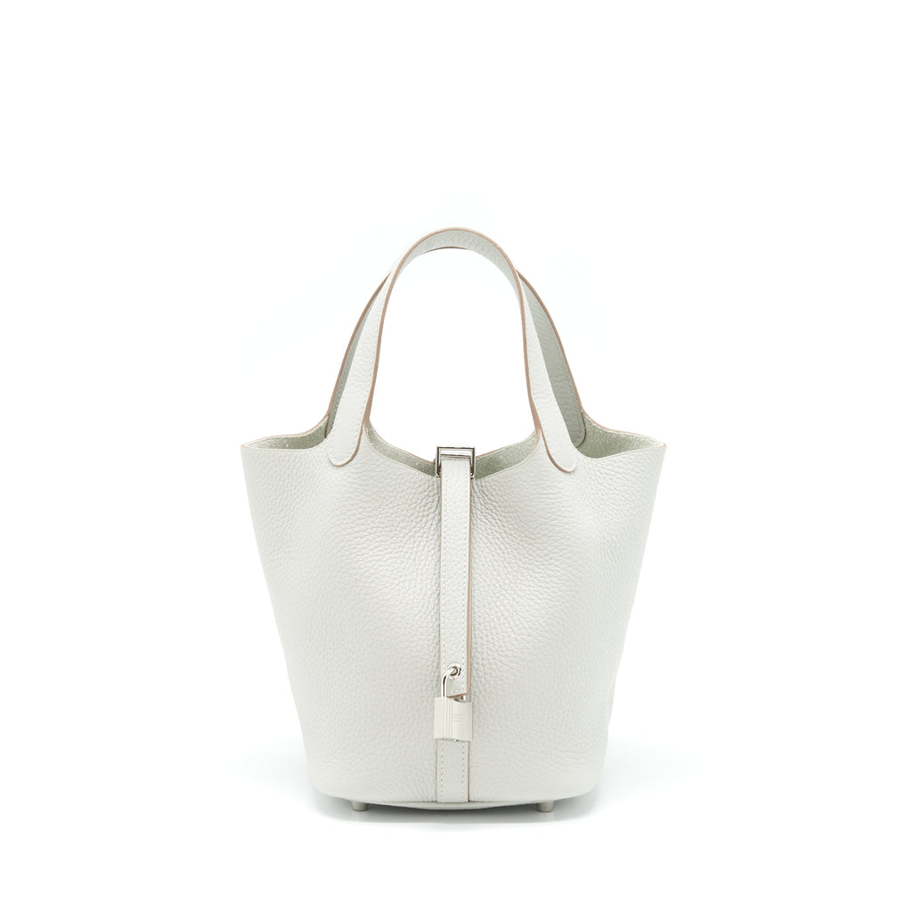 HERMES PICOTIN 18 LOCK BAG CLEMENCE 80 GRIS PERLE SHW