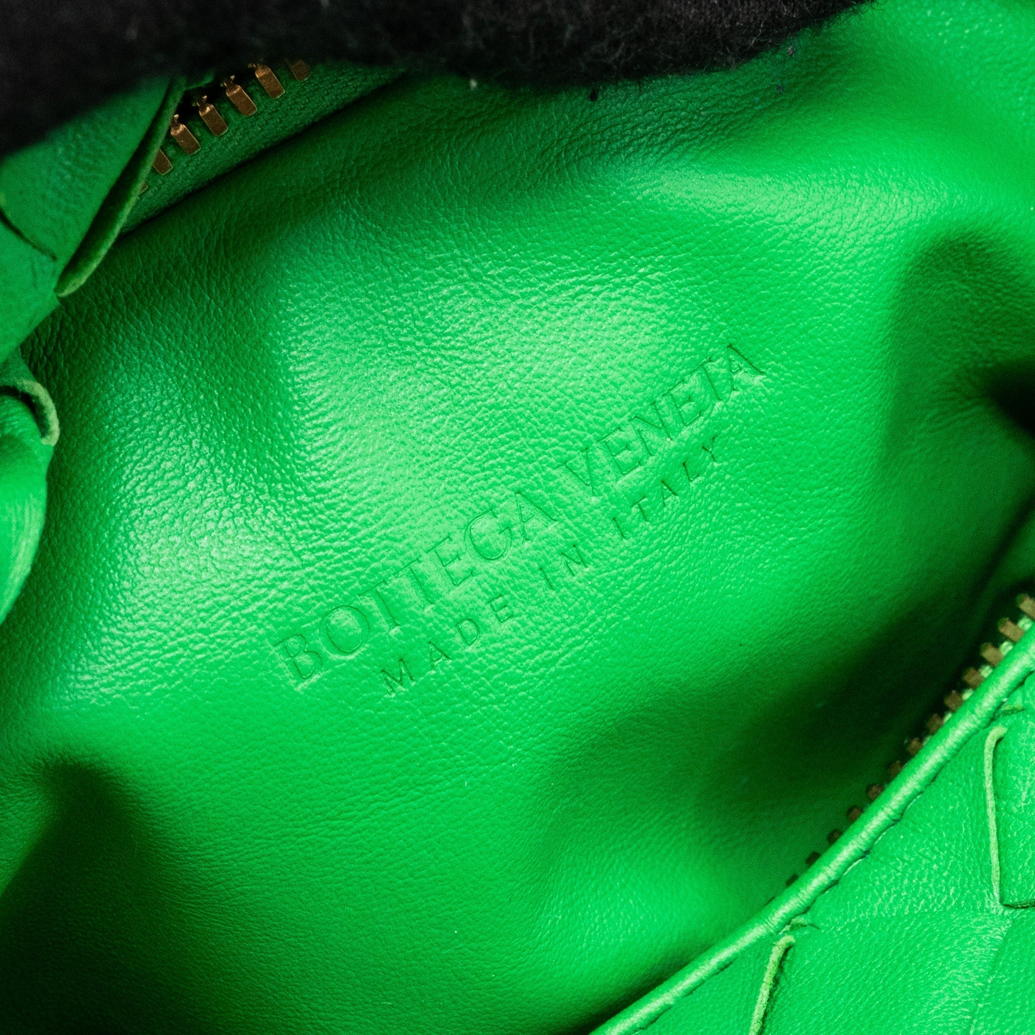 BOTTEGA VENETA MINI JODIE BAG LAMBSKIN GREEN GHW