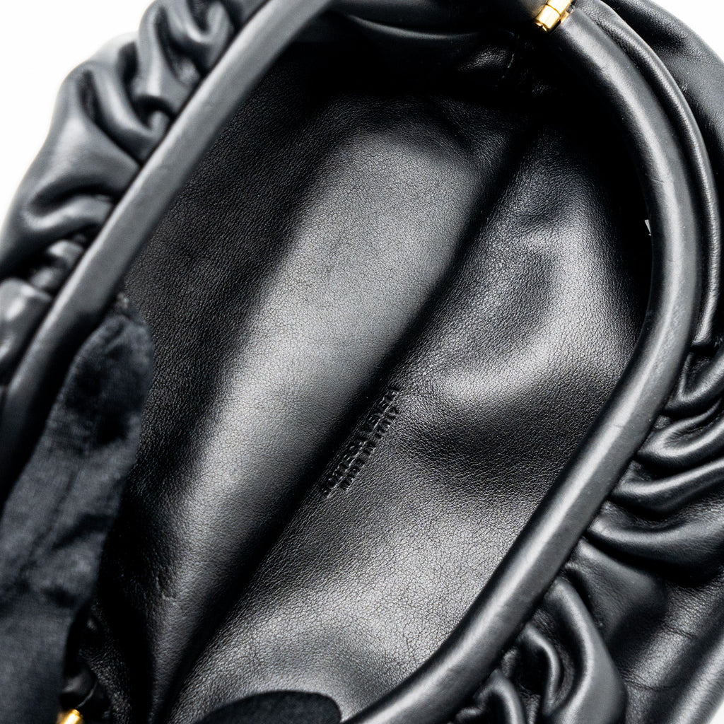 BOTTEGA VENETA THE MINI POUCH BELT BAG CALFSKIN BLACK GHW