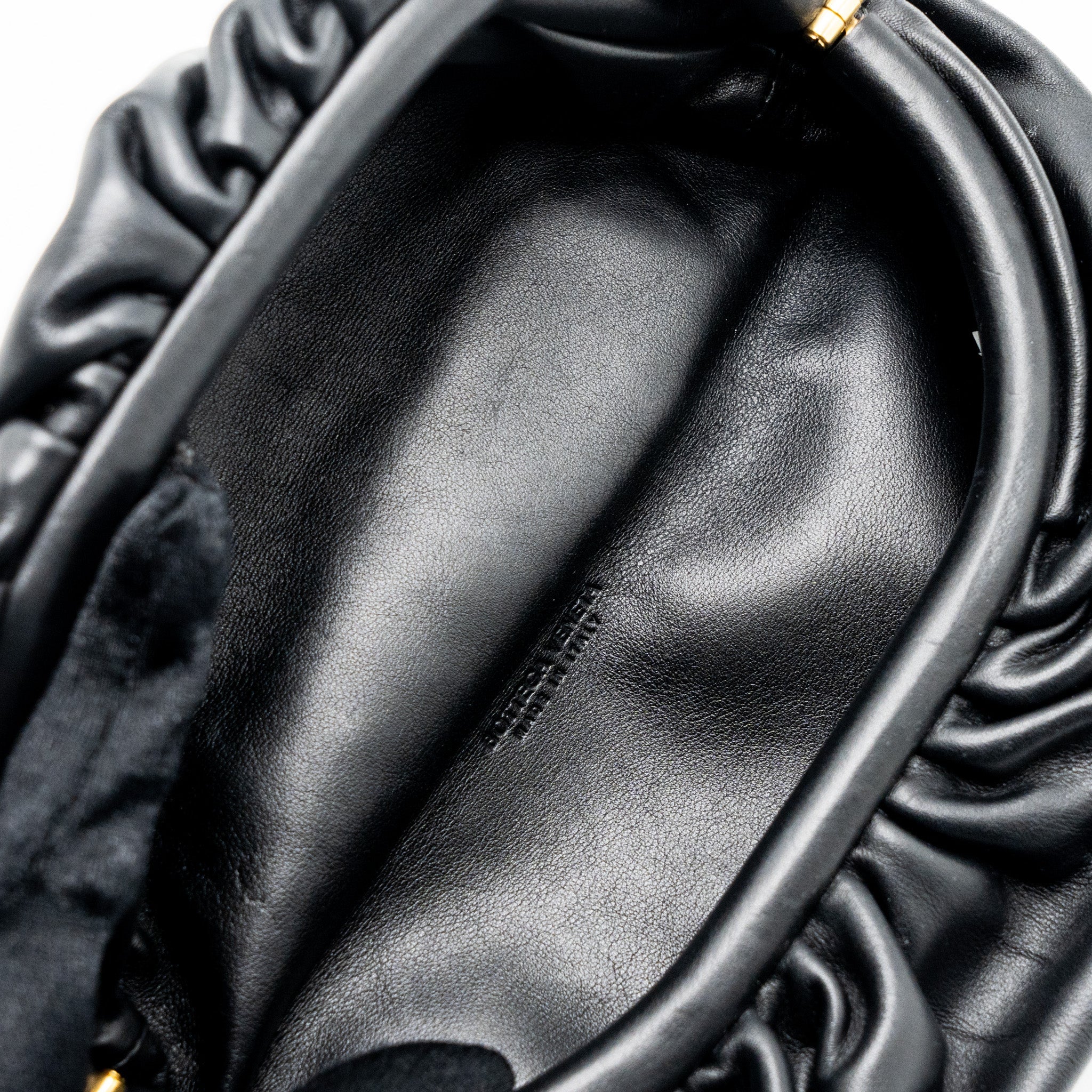 BOTTEGA VENETA THE MINI POUCH BELT BAG CALFSKIN BLACK GHW