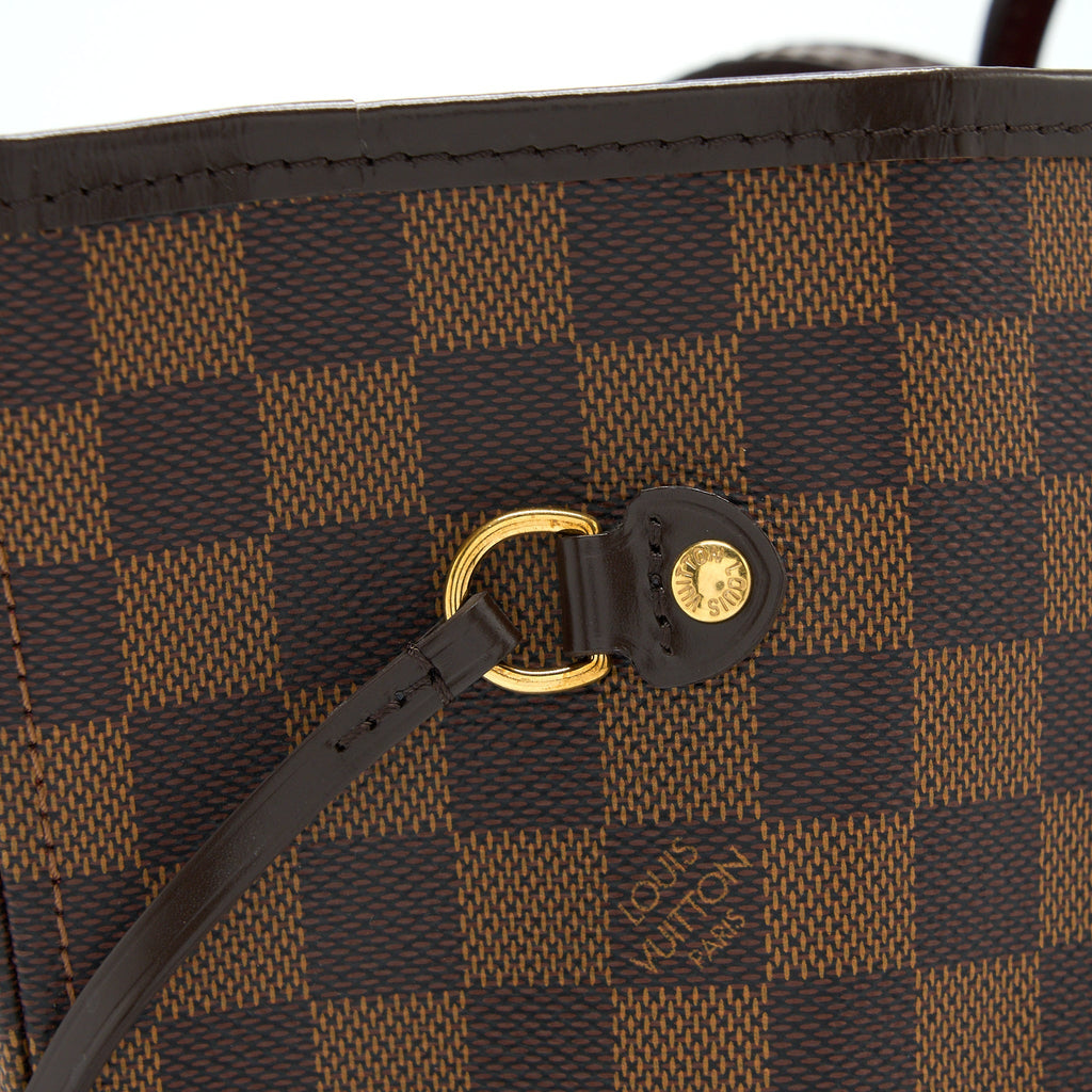 LOUIS VUITTON NEVERFULL MM DAMIER EBENE GHW WITH INITIAL S.S
