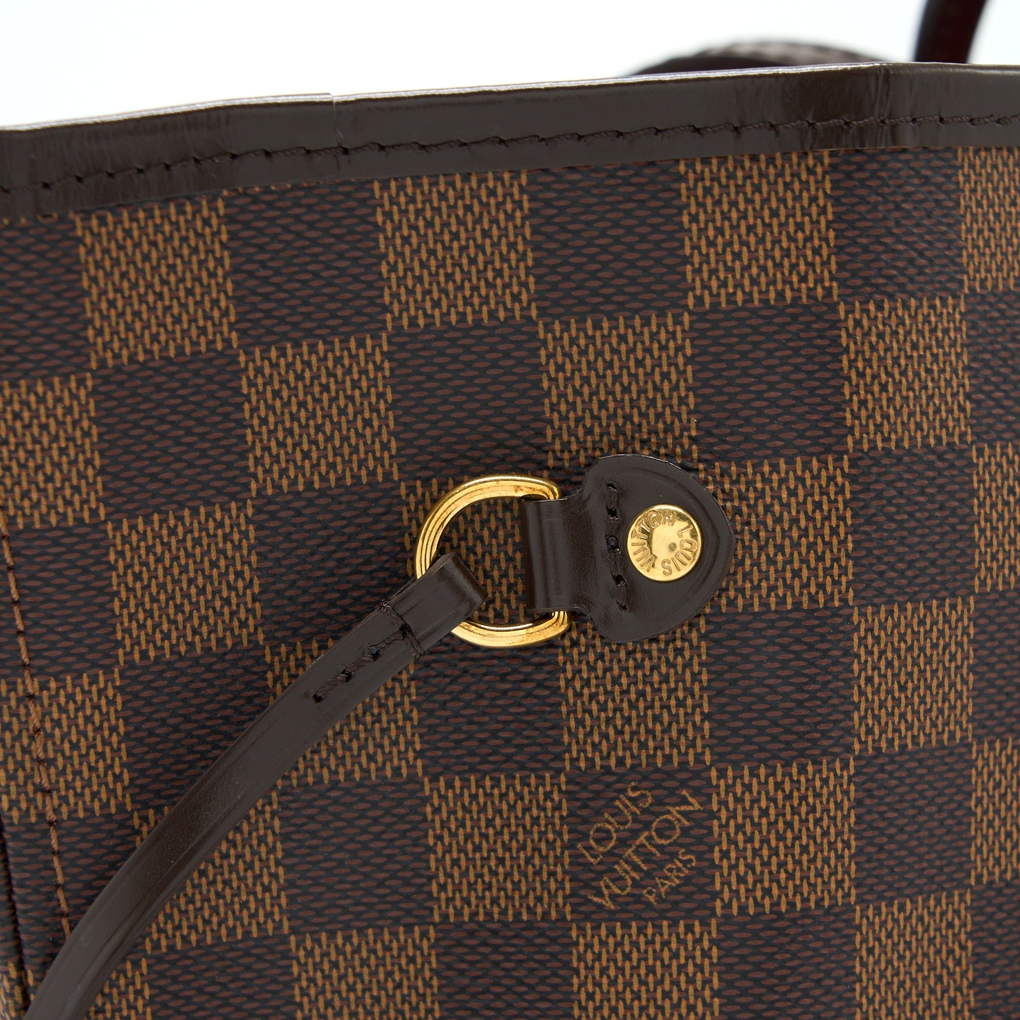 LOUIS VUITTON NEVERFULL MM DAMIER EBENE GHW WITH INITIAL S.S