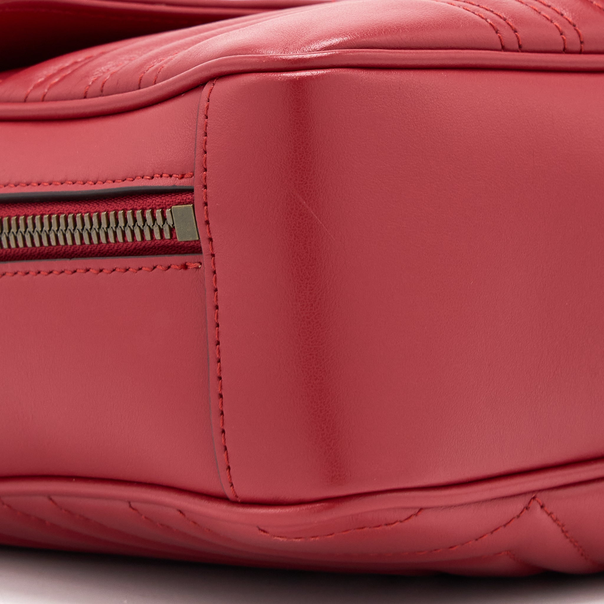 GUCCI SYLVIE WEB GG MARMONT BAG CALFSKIN RED GHW