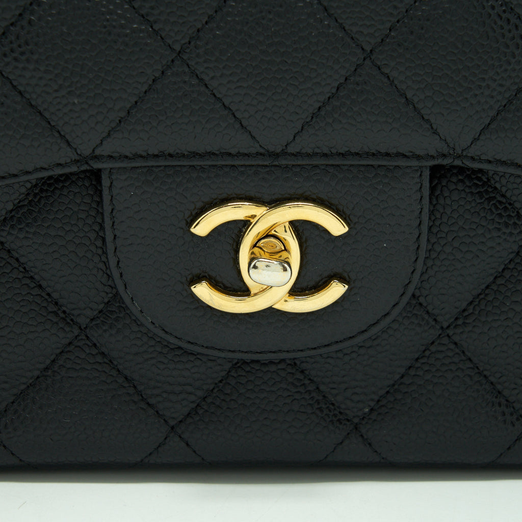 CHANEL JUMBO CLASSIC DOUBLE FLAP BAG CAVIAR BLACK GHW